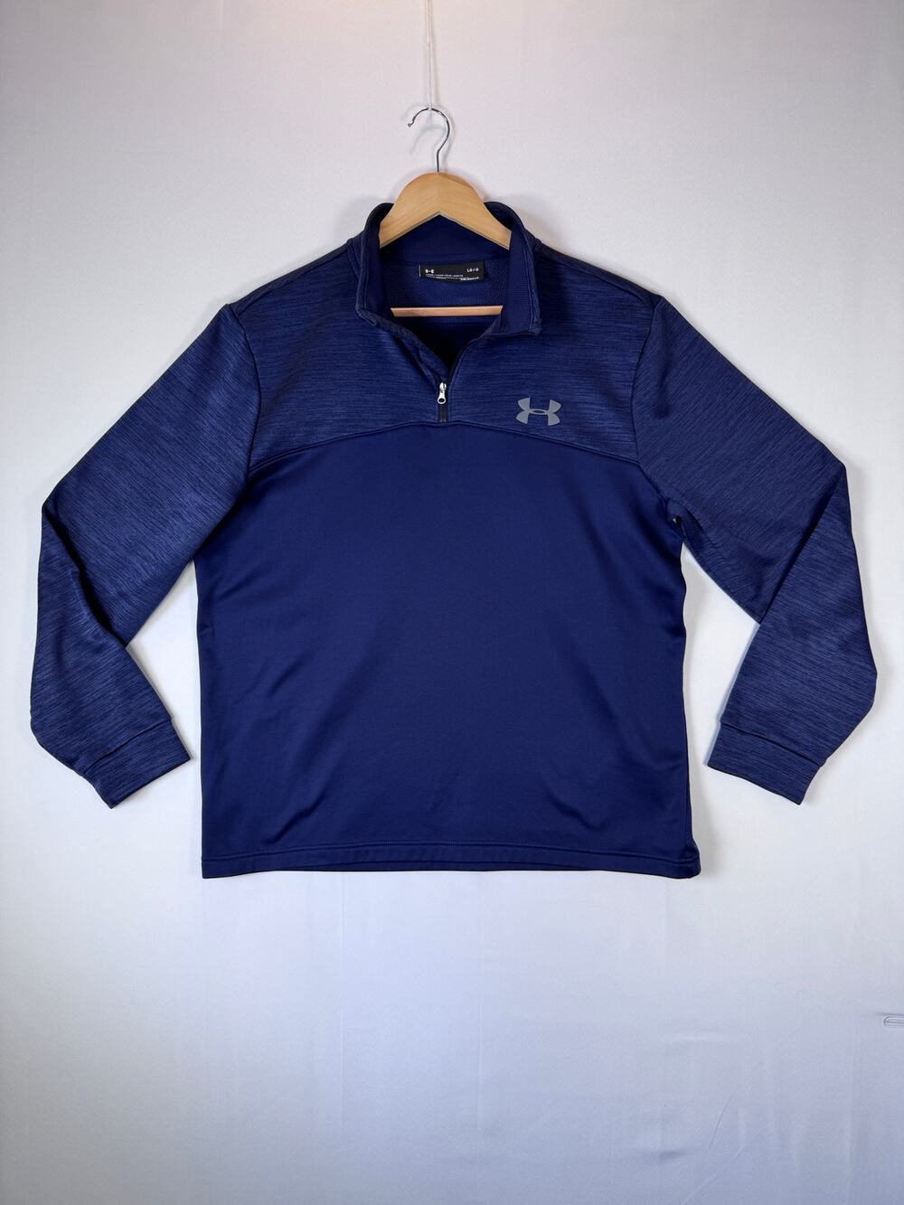 Under Armour ColdGear Pullover Mens Large Navy 1/4 Zip Thermal Long Sleeve